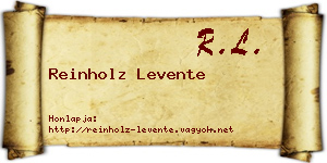 Reinholz Levente névjegykártya